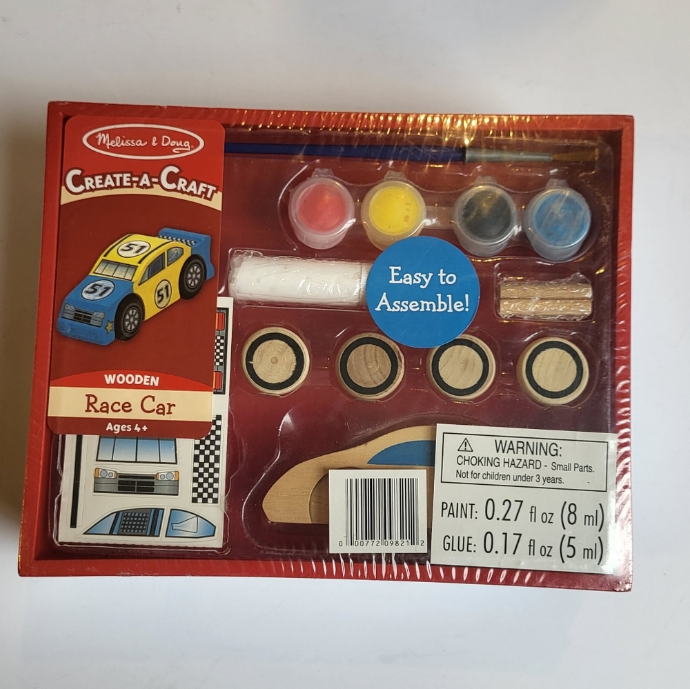Melissa & Doug Create-A-Craft Train and Race Car Set